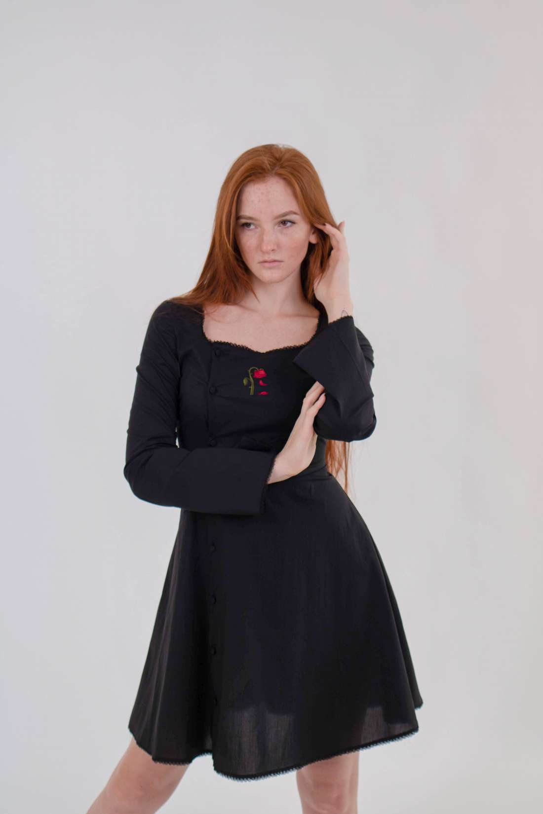 Платье CRYING ROSE черное (sell-out)